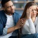 Multicultural Couple Suffering Crisis, Closeup Shot, showing how depression affects relationships