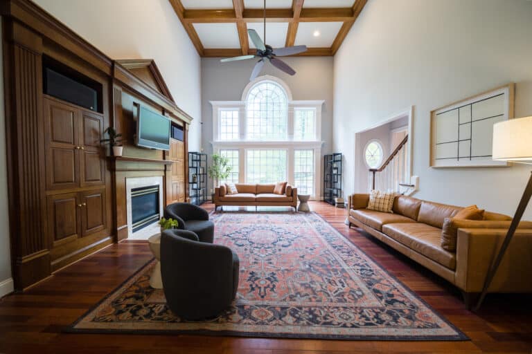 tv and lounge at main exterior entrance to AMFM Mental Health Treatment in Great Falls, VA