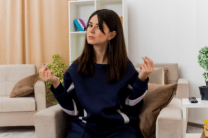 female meditating during inpatient mental health treatment