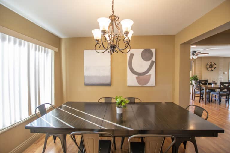 dining room at amfm mental health treatment, female specific house in san juan capistrano