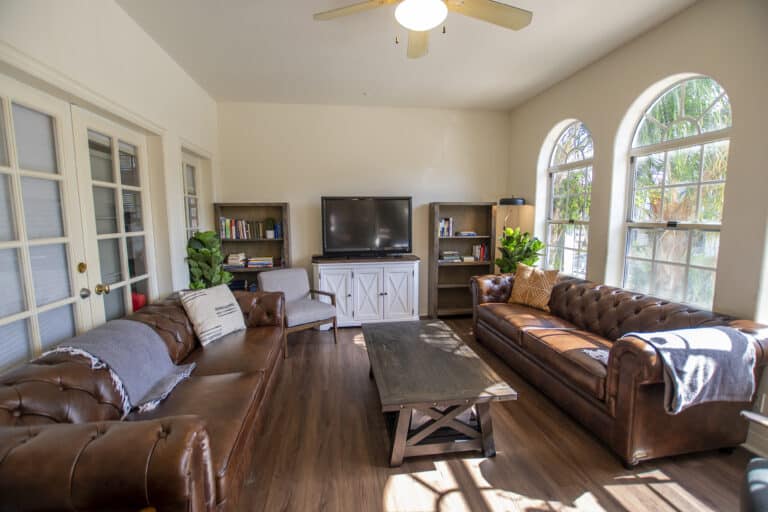 group therapy room at AMFM Mental Health Treatment for females in Dana Point