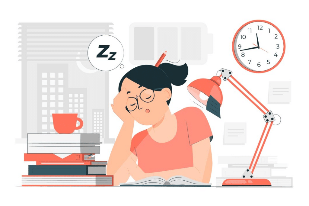 An illustration of a person being lazy. 