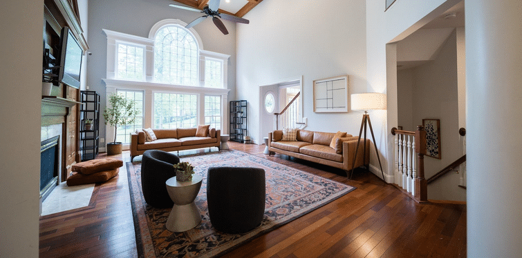 A bright and inviting living room.