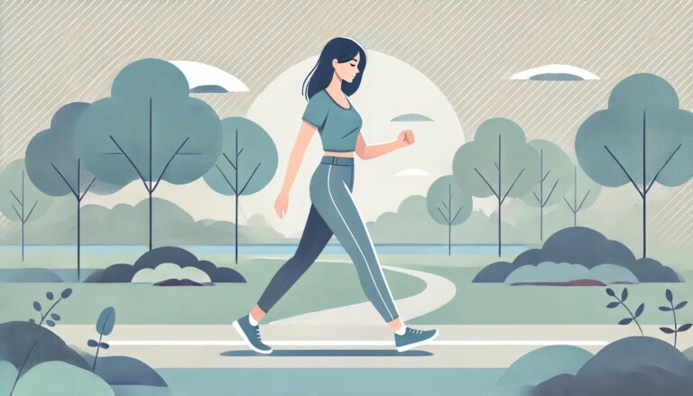 illustration of a woman walking, learning how to reduce anxiety and regain control