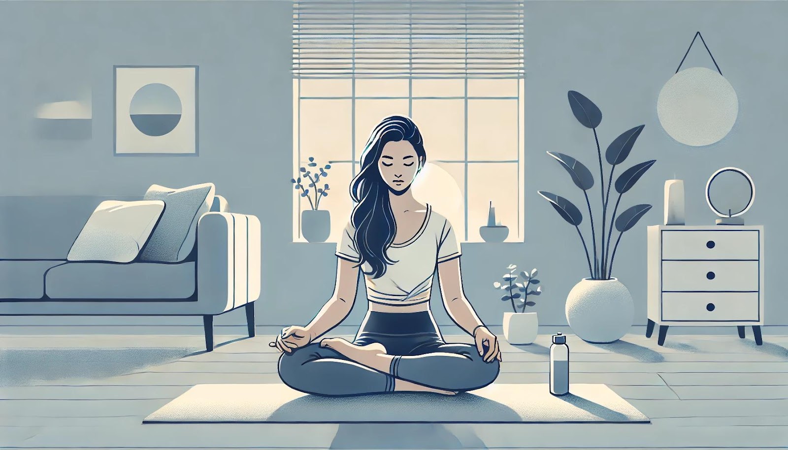 Woman practicing yoga.