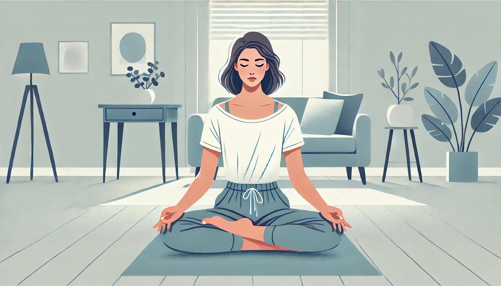 Woman practicing mindfulness meditation.