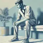 A man sitting alone.