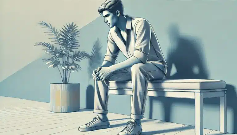 A man sitting alone.