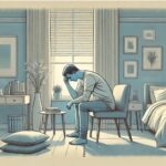 A man sitting in a dimly lit room.