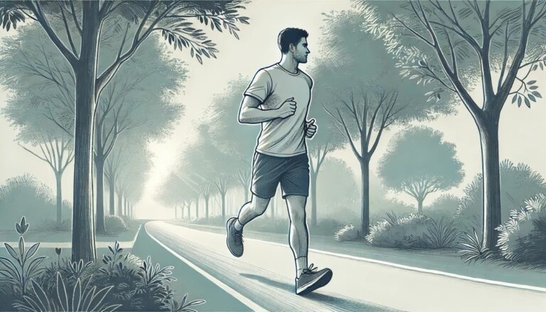 man running in the park