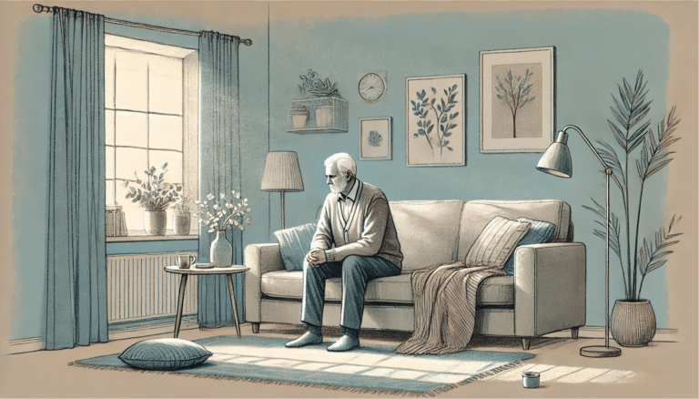 A man who is feeling seemingly depressed