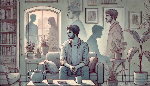 A man with DID having a conversation with his multiple personalities