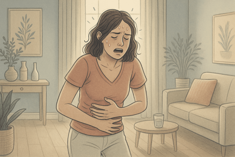 Illustration of a woman experiencing panic attack