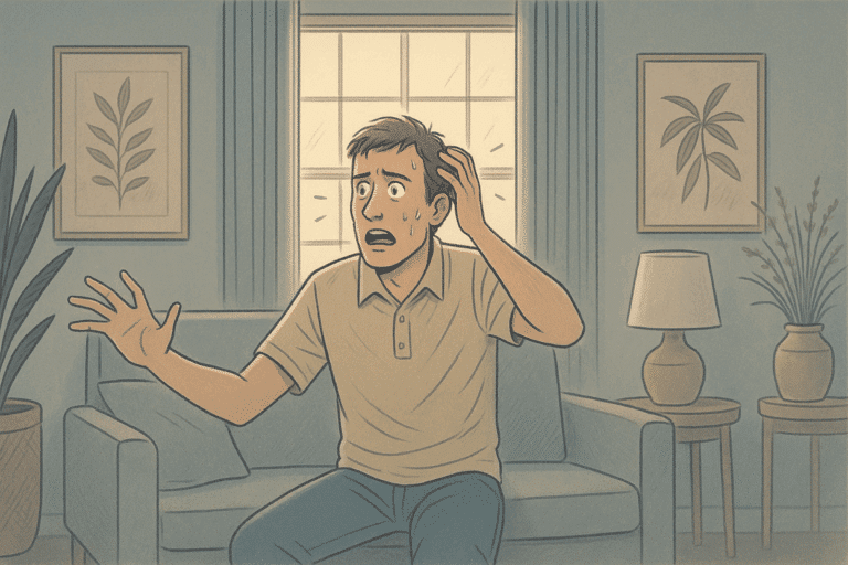 A man having a mild psychotic episode