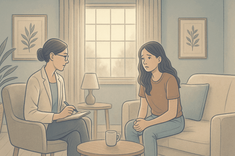 A woman in therapy