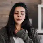 woman practicing breathing for the ABCs of trauma