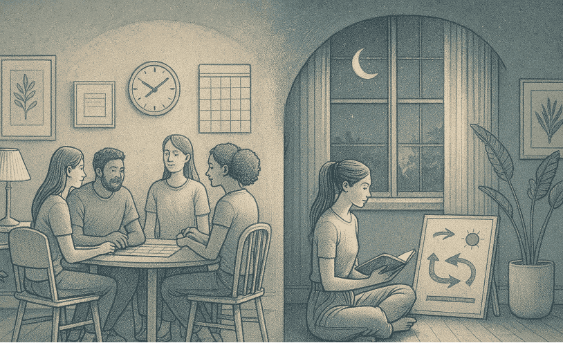 An Illustration showing how some individuals reject common norms like participating in group activities or work schedules