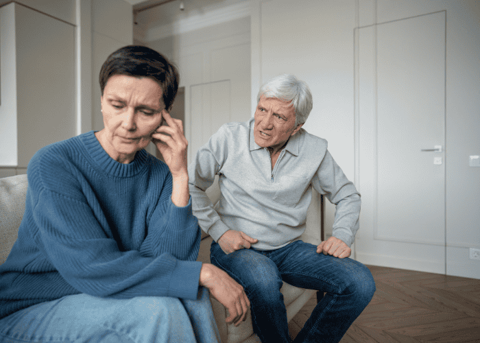 Man shouting at his wife, in need of treatment for narcissistic personality disorder in adults
