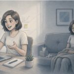 Woman with bipolar II who experiences both hypomanic and depressive episodes