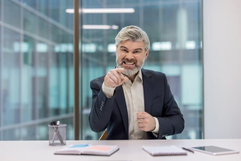 angry boss in need of workplace anger management