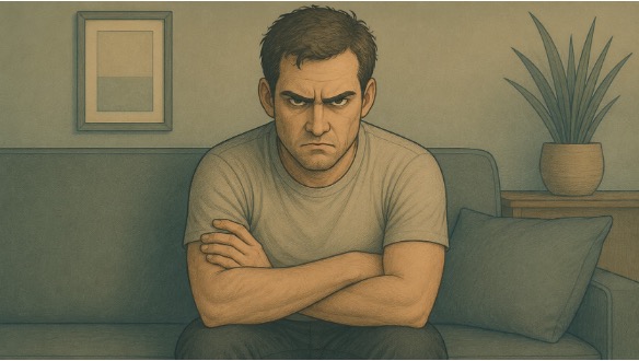 An angry man struggling with antisocial personality disorder