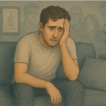 Young man unaware he is experiencing symptoms of psychosis, illustrating how anosognosia prevents self-recognition