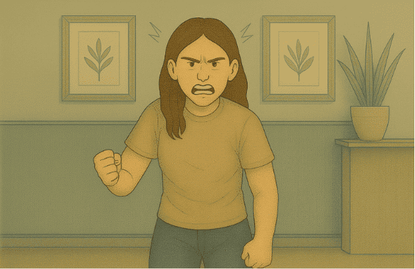 Woman displaying intense anger response common in ADHD emotional dysregulation.