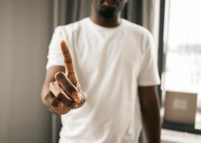 Man saying no to delay mental health treatment