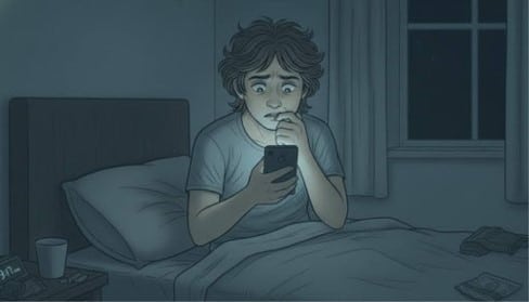 Person experiencing insomnia, depicting the anxiety and restlessness common in ASPD.