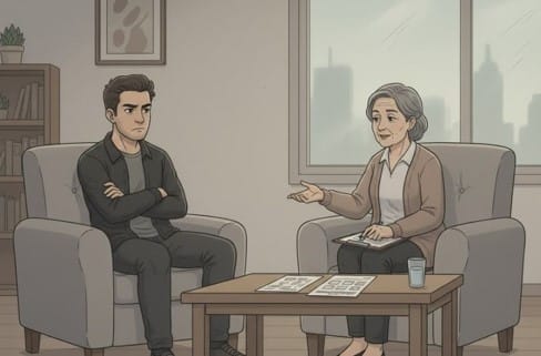 Therapist working with a client to address behavioral patterns associated with personality disorders.