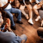 Group therapy session as part of involuntary mental health detention in Virginia