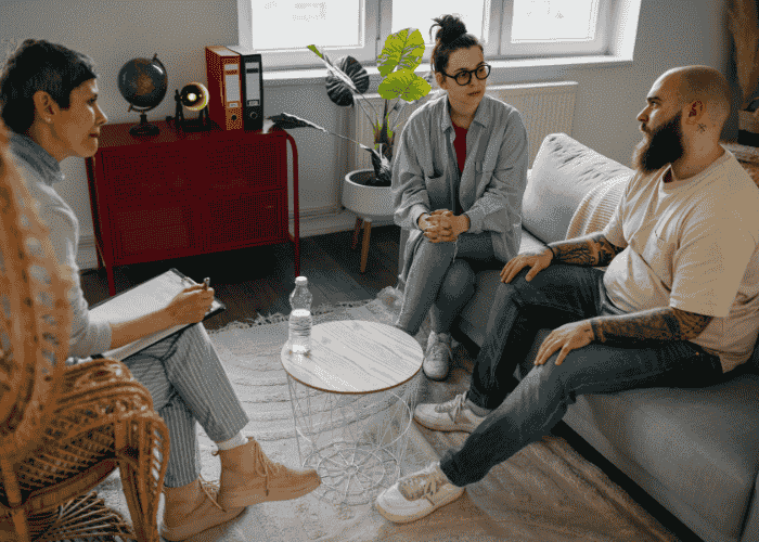 Couple in therapy, representing the future of adult mental health care in the U.S.