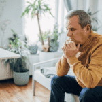 Man looking unhappy due to depression in midlife