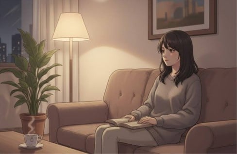 Woman engaging in solitary activity, reflecting the preference for isolation in Schizoid Personality Disorder.