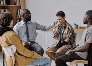 group therapy session after adults delay mental health treatment