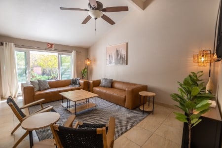 A Mission For Michael residential treatment facility featuring a peaceful, home-like common area designed for adults receiving structured ADHD and mental health care.