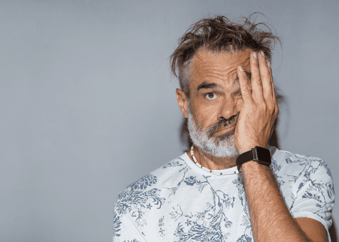 Man looking confused trying to understand how to separate your identity from your diagnosis