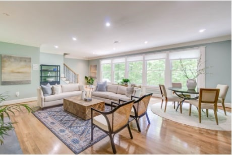 Living room of the AMFM Mental Health Treatment’s Jacob Place house in Virginia 