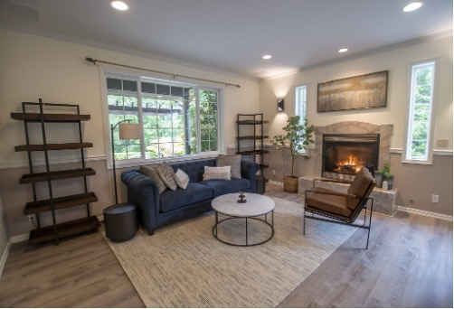 Living room in AMFM’s Kaster House 