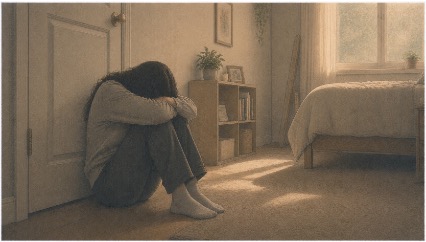 Woman struggling with doubt due to her religion-themed intrusive thoughts