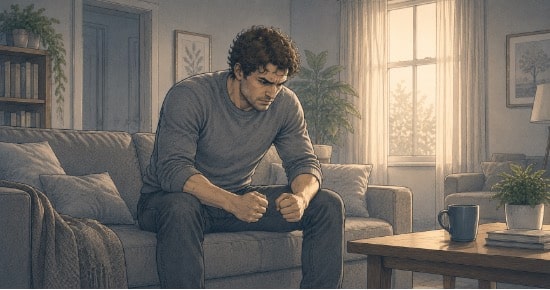 Man showing visible frustration, illustrating the persistent irritability seen in ASPD. 